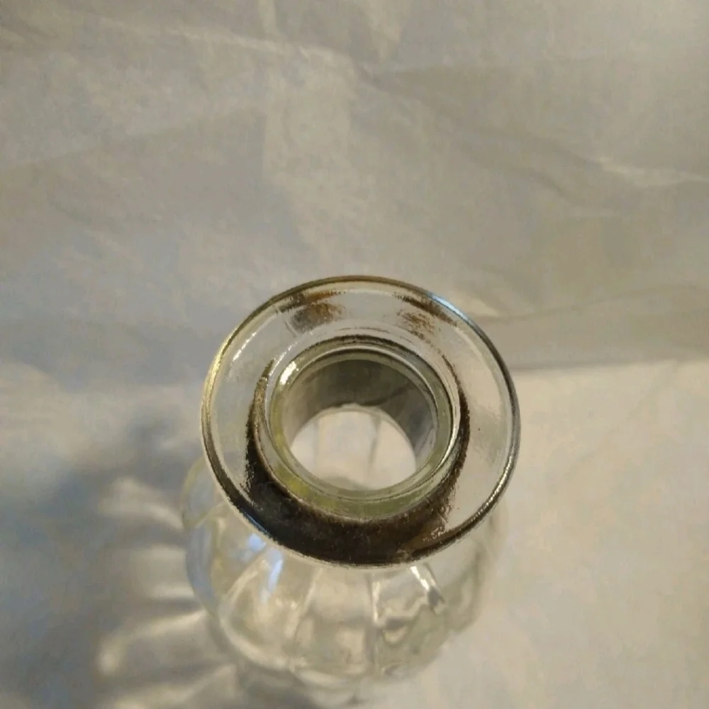 Pier 1 Ribbed Clear Glass Bottle Vintage